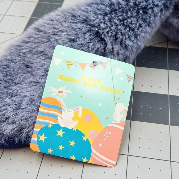 Kaisiyang Blue Bunny Rabbit Plush Bow Tie Seated Stuffed Animal 9 Inch Tag - Picture 10 of 12